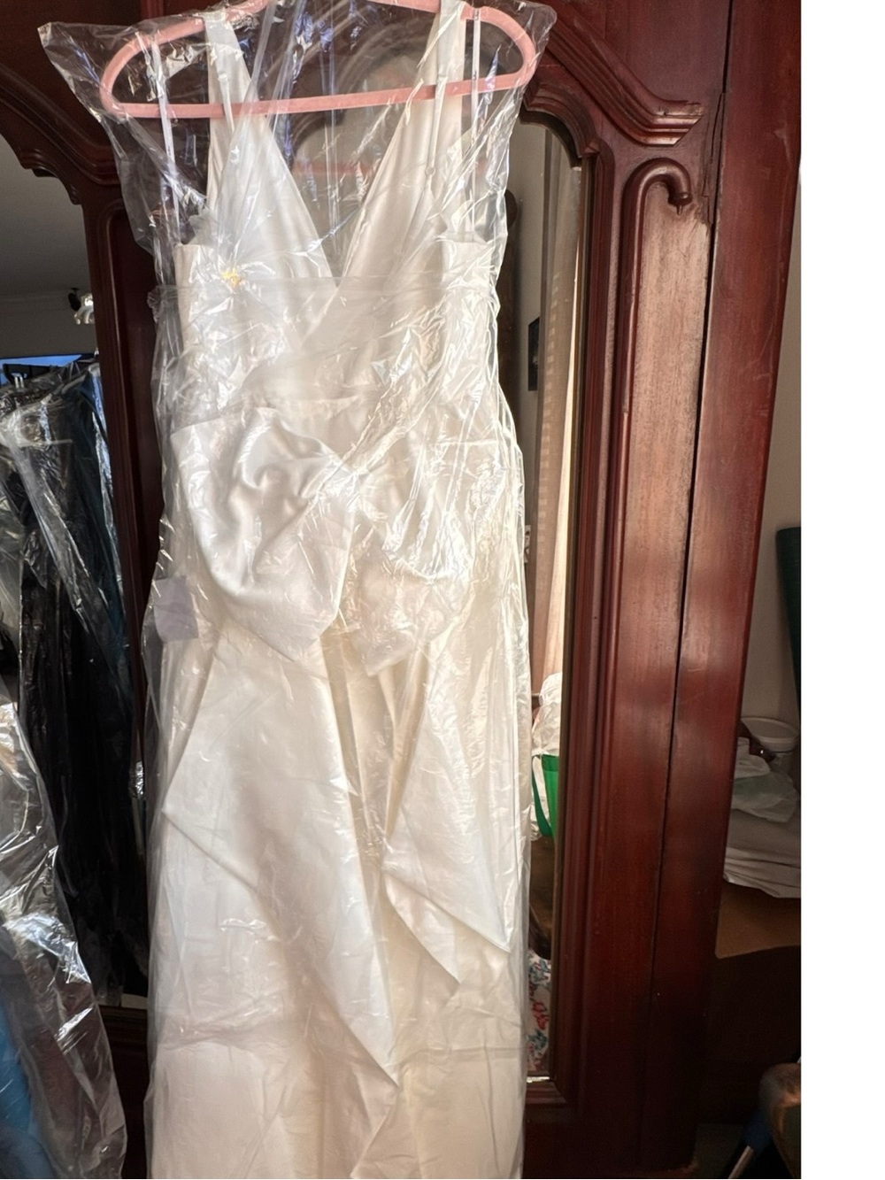 Lulus White Blissfully Beloved Ivory Backless A-Line Bow Maxi Dress Bride NWT M - Picture 8 of 8